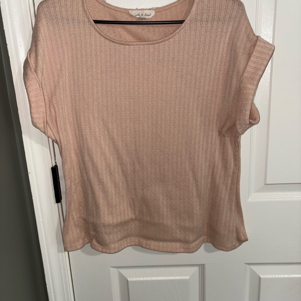 & Other Stories Soft Pink Short Sleeve Top